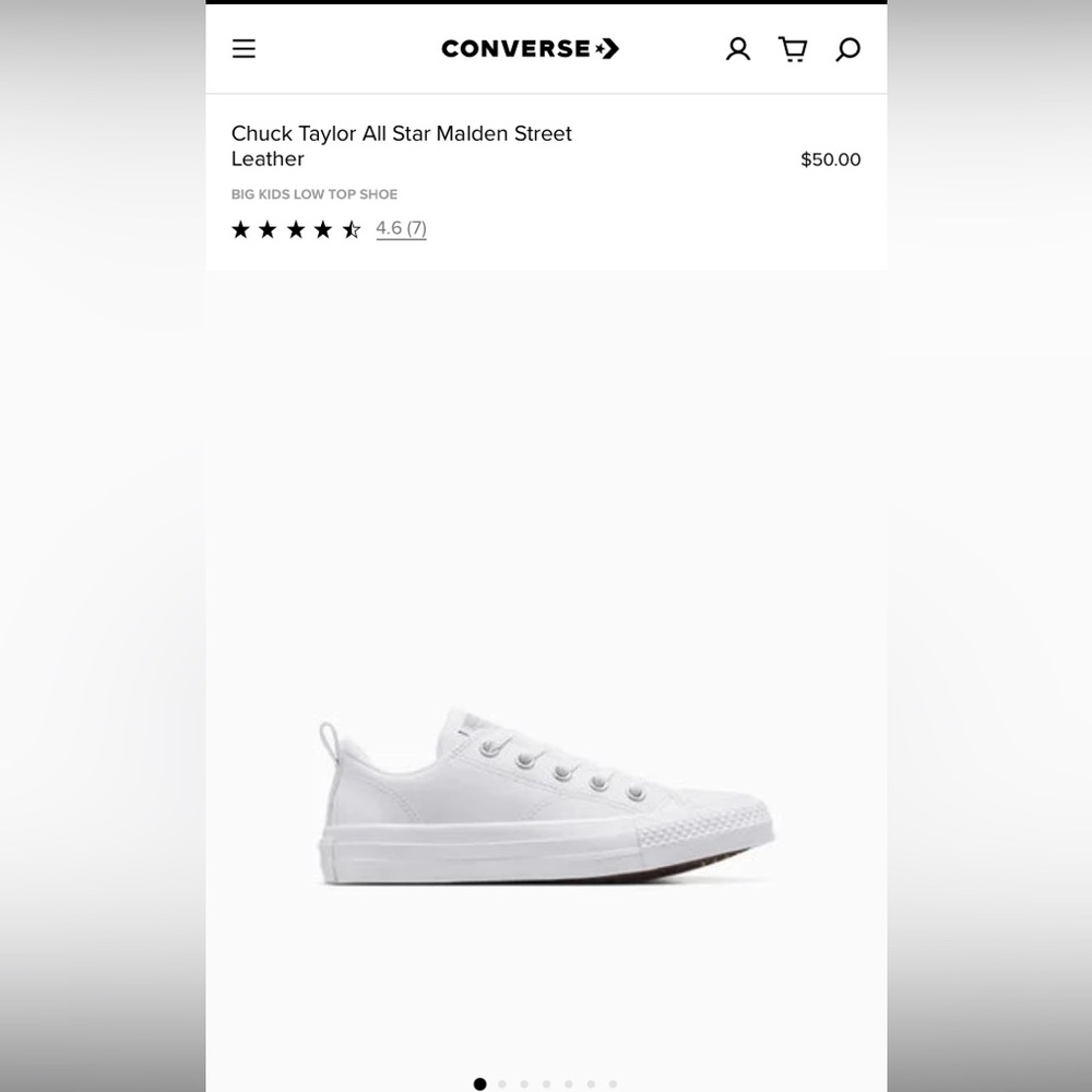 **NEW** Converse Chuck Taylor All Star Malden Street Leather - White - Junior 3